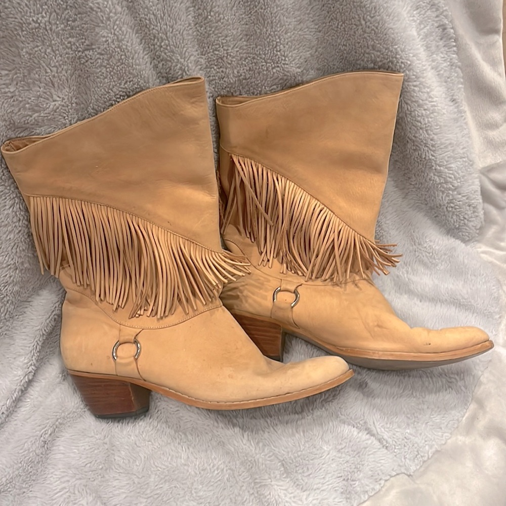 Vintage Connie leather tassel boots